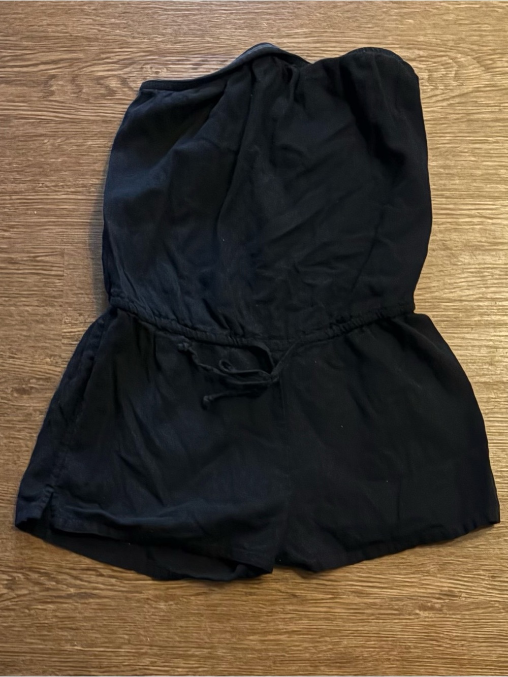 Old Navy Black Strapless Drawstring Romper